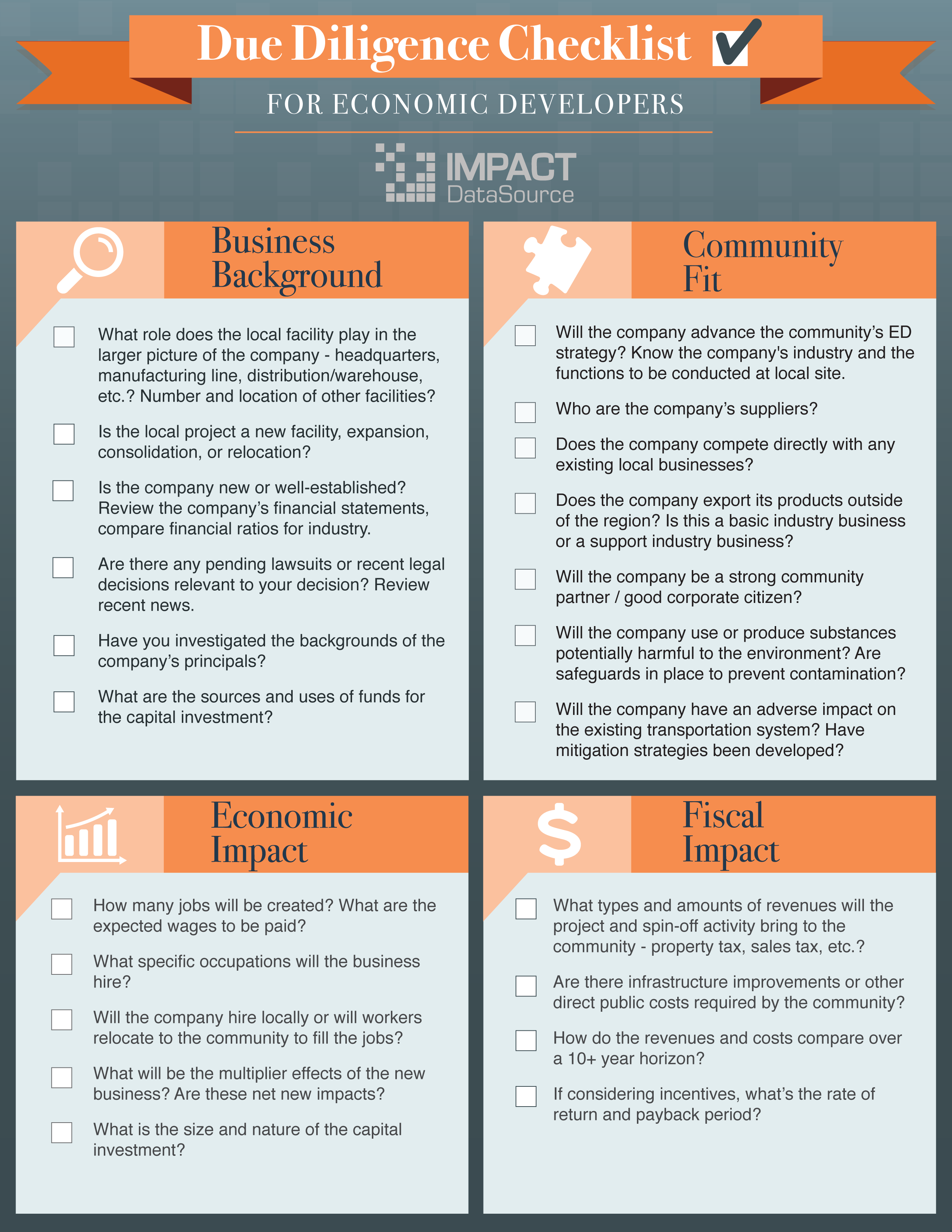 Due Diligence Checklist Impact DataSource